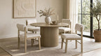 Coaster Decker 5-Piece Round Natural Dining Table Set with Upholstered Chairs – 193930NAT-S5B