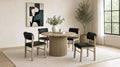 Coaster Decker 5-Piece Round Natural Dining Table Set with Black Leatherette Chairs – 193930NAT-S5C