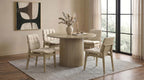 Coaster Decker 5-Piece Round Natural Dining Table Set with Cream Velvet Tufted Chairs – 193930NAT-S5D
