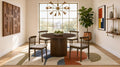 Coaster Decker 5-Piece Round Walnut Dining Table Set with High Spindle-Back Windsor Chairs – 193930WAL-S5A