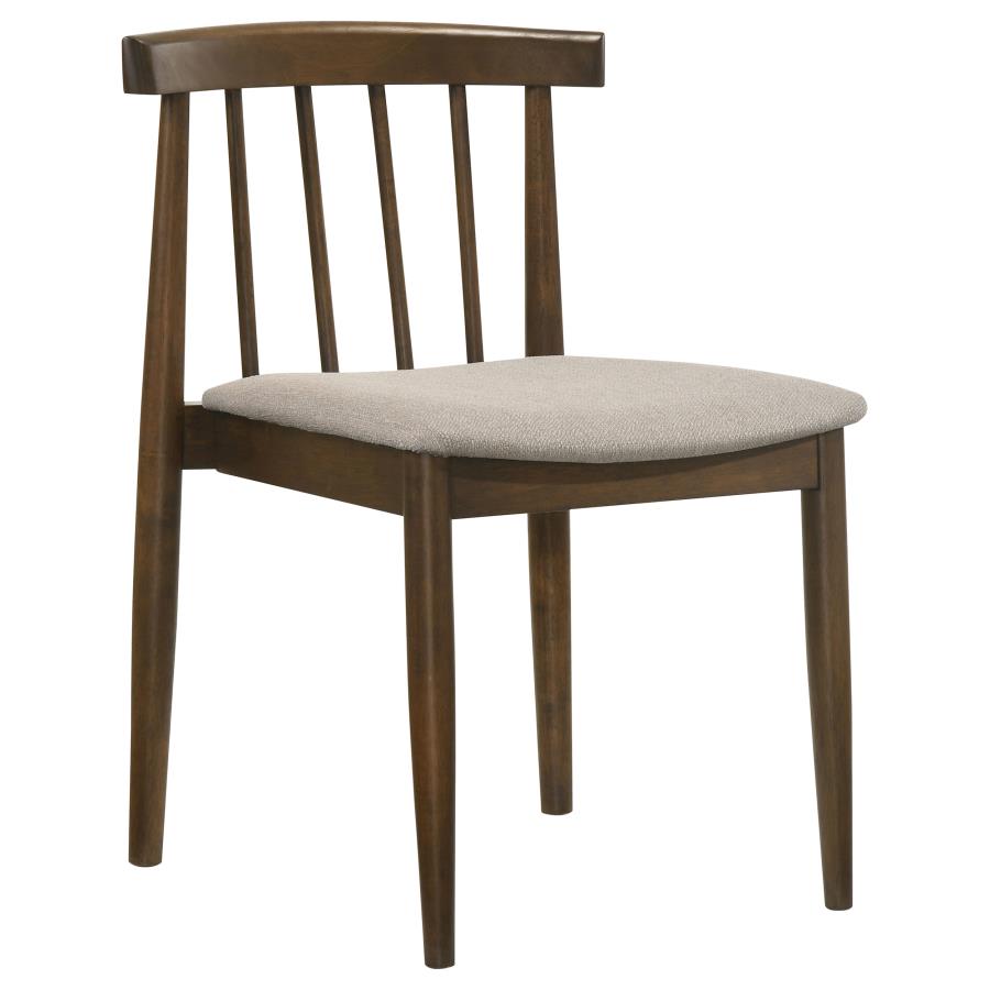 Coaster Decker 5-Piece Round Walnut Dining Table Set with High Spindle-Back Windsor Chairs – 193930WAL-S5A