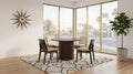 Coaster Decker 5-Piece Round Walnut Dining Table Set with Cream Velvet Tufted Chairs – 193930WAL-S5D