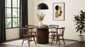 Coaster Decker 5-Piece Round Walnut Dining Table Set with Windsor Side Chairs – 193930WAL-S5F