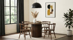 Coaster Decker 5-Piece Round Walnut Dining Table Set with Windsor Side Chairs – 193930WAL-S5F