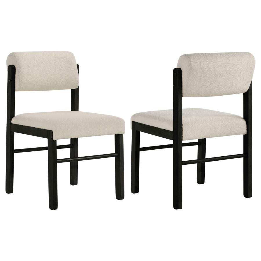 Coaster Kehoe Cream & Black Upholstered Dining Side Chair Set of 2 – 193932BLK