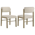 Coaster Kehoe Cream & Natural Upholstered Dining Side Chair Set of 2 – 193932NAT