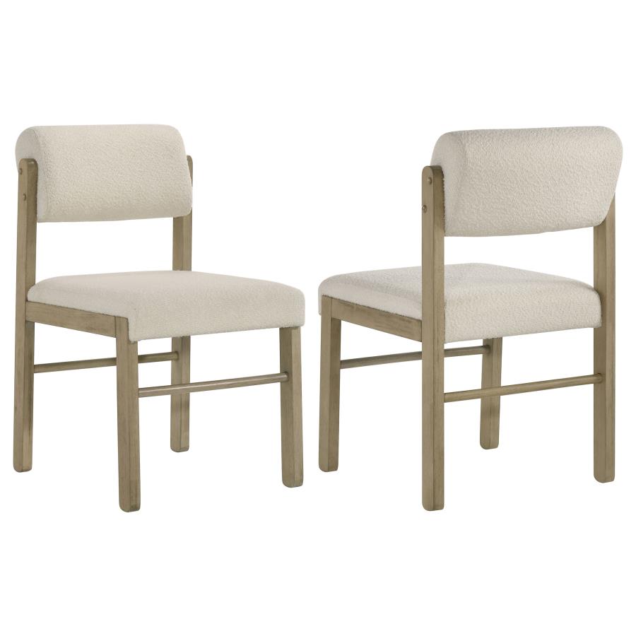 Coaster Kehoe Cream & Natural Upholstered Dining Side Chair Set of 2 – 193932NAT