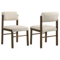Coaster Kehoe Cream & Walnut Upholstered Dining Side Chair Set of 2 – 193932WAL