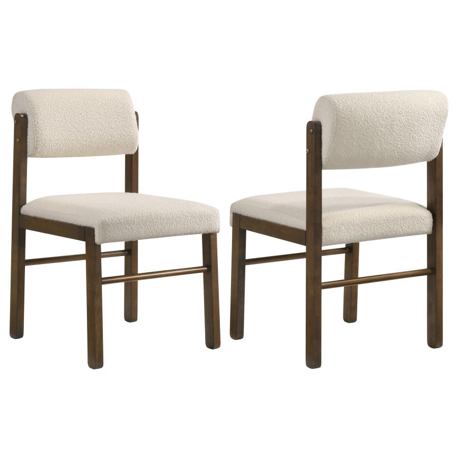 Coaster Kehoe Cream & Walnut Upholstered Dining Side Chair Set of 2 – 193932WAL