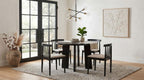 Coaster Strouse 5-Piece Round Black Pedestal Dining Table Set with Wheat Spindle-Back Chairs – 193940BLK-S5A