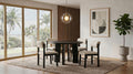 Coaster Strouse 5-Piece Round Black Pedestal Dining Table Set with Cream Upholstered Chairs – 193940BLK-S5B