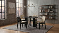 Coaster Strouse 5-Piece Round Black Pedestal Dining Table Set with Cream Velvet Tufted Chairs – 193940BLK-S5D