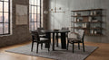 Coaster Strouse 5-Piece Round Black Pedestal Dining Table Set with Grey Velvet Tufted Chairs – 193940BLK-S5E