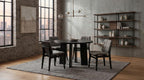 Coaster Strouse 5-Piece Round Black Pedestal Dining Table Set with Grey Velvet Tufted Chairs – 193940BLK-S5E