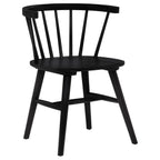 Coaster Strouse 5-Piece Round Black Pedestal Dining Table Set with Windsor Side Chairs – 193940BLK-S5F