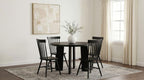 Coaster Strouse 5-Piece Round Black Pedestal Dining Table Set with Tall Spindle-Back Windsor Chairs – 193940BLK-S5G