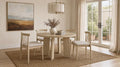 Coaster Strouse 5-Piece Round Natural Oak Pedestal Dining Table Set with Wheat Spindle-Back Chairs – 193940NAT-S5A