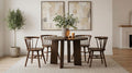 Coaster Strouse 5-Piece Round Walnut Pedestal Dining Table Set with Windsor Side Chairs – 193940WAL-S5F