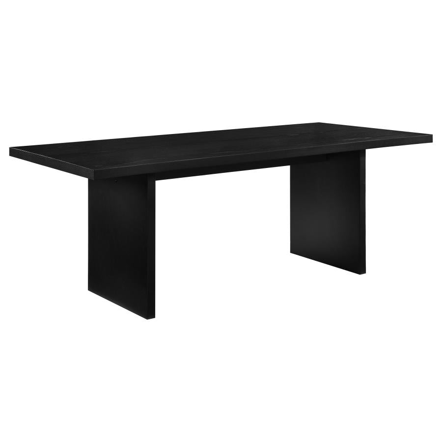 Coaster Decker 7-Piece 82" Black Dining Table Set with Black Windsor Spindle-Back Chairs – 193951BLK-S7F