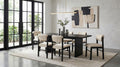 Coaster Decker 7-Piece 82" Black Dining Table Set with Cream Upholstered Chairs – 193951BLK-S7B