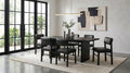 Coaster Decker 7-Piece 82" Black Dining Table Set with Black Leatherette Chairs – 193951BLK-S7C