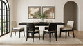 Coaster Decker 7-Piece 82" Black Dining Table Set with Cream Biscuit-Tufted Velvet Chairs – 193951BLK-S7D