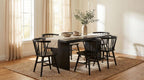 Coaster Decker 7-Piece 82" Black Dining Table Set with Black Windsor Spindle-Back Chairs – 193951BLK-S7F