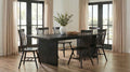 Coaster Decker 7-Piece 82" Black Dining Table Set with Black High Spindle-Back Windsor Chairs – 193951BLK-S7G