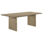 Coaster Decker 7-Piece 82" Natural Oak Dining Table Set with Grey Biscuit-Tufted Velvet Chairs – 193951NAT-S7E