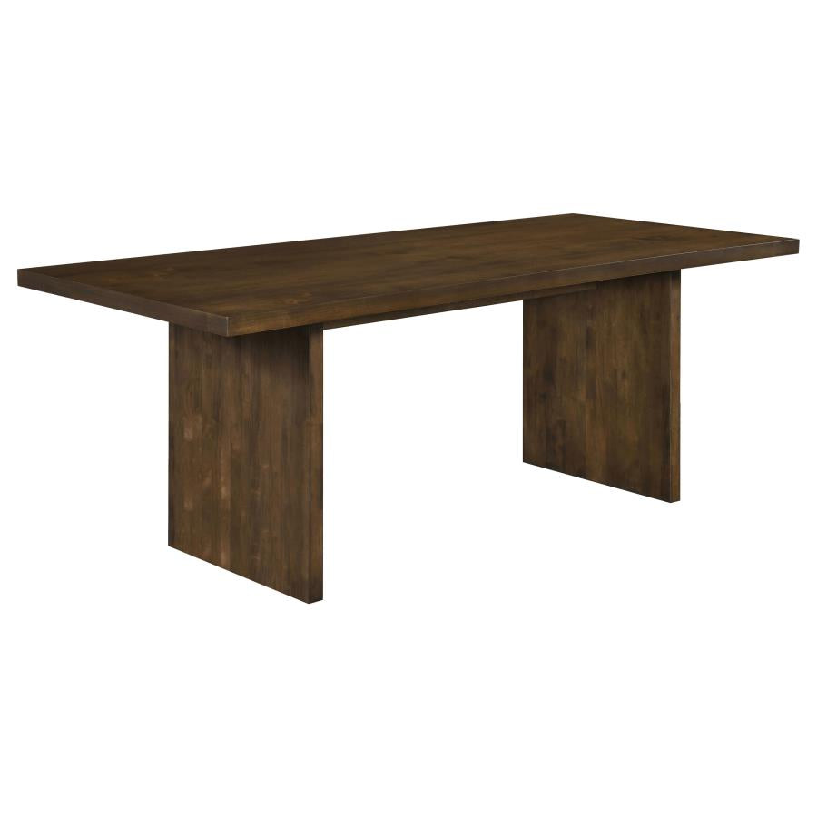 Coaster Decker 7-Piece 82" Walnut Dining Table Set with Grey Biscuit-Tufted Velvet Chairs – 193951WAL-S7E