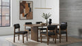 Coaster Decker 7-Piece 82" Walnut Dining Table Set with Black Leatherette Chairs – 193951WAL-S7C