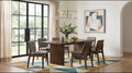 Coaster Decker 7-Piece 82" Walnut Dining Table Set with Grey Biscuit-Tufted Velvet Chairs – 193951WAL-S7E
