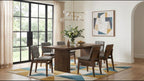 Coaster Decker 7-Piece 82" Walnut Dining Table Set with Grey Biscuit-Tufted Velvet Chairs – 193951WAL-S7E