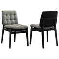 Coaster Redbridge Grey Velvet Biscuit-Tufted Dining Side Chair Black Set of 2 – 193962BLK