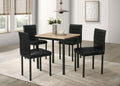 Coaster 193980-S5 5 pc Garza greige oak finish wood dining table set vinyl padded seats