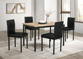 Coaster 193981-S5 5 pc Garza greige oak finish wood dining table set vinyl padded seats