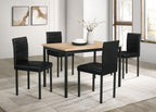 Coaster 193981-S5 5 pc Garza greige oak finish wood dining table set vinyl padded seats