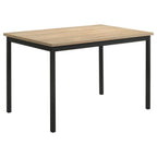 Coaster 193981-S5 5 pc Garza greige oak finish wood dining table set vinyl padded seats