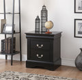 Acme 19503 Louis philippe black finish wood 2 drawer nightstand bed side end table