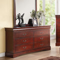 Acme 19525 Louis philippe cherry finish wood 6 drawer dresser