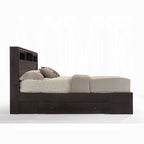 Acme 19560Q 4 pc madison ii espresso finish wood storage headboard with under bed drawers queen bedroom set