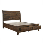 Homelegance 1957-4PC 4 pc Jerrick burnished natural finish wood paneled headboard bedroom set