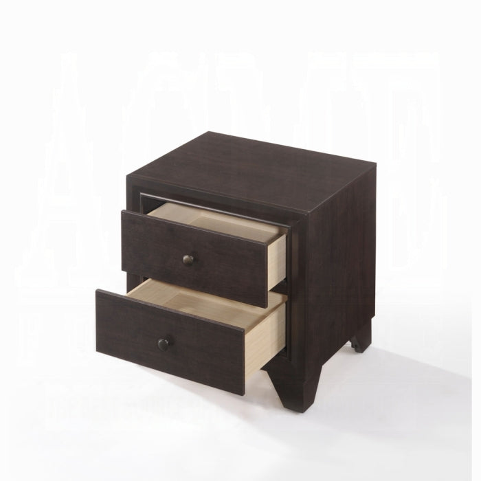 Acme 19560Q 4 pc madison ii espresso finish wood storage headboard with under bed drawers queen bedroom set