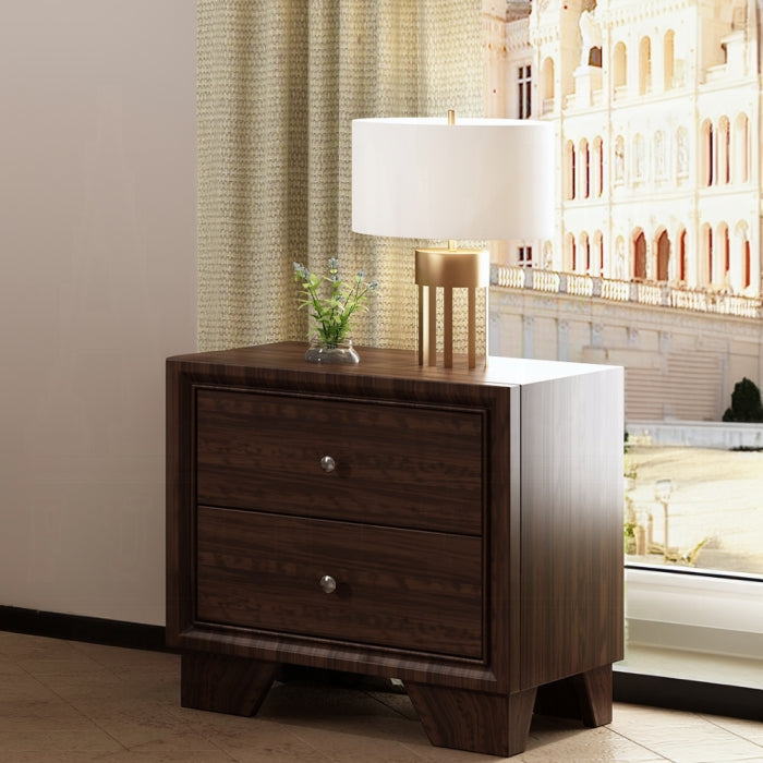Acme 19560Q 4 pc madison ii espresso finish wood storage headboard with under bed drawers queen bedroom set