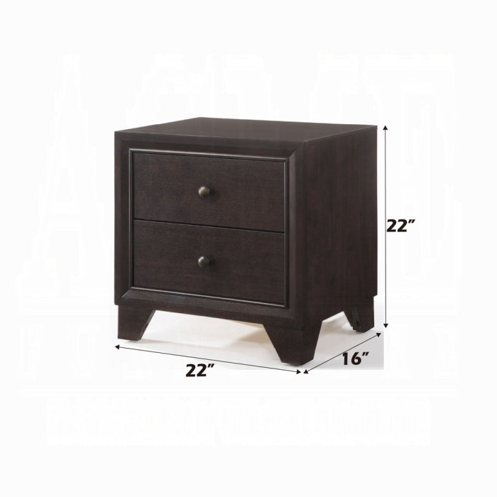 Acme 19560Q 4 pc madison ii espresso finish wood storage headboard with under bed drawers queen bedroom set