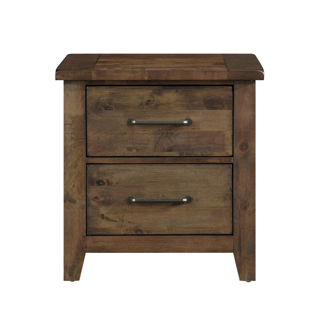 Homelegance 1957-4PC 4 pc Jerrick burnished natural finish wood paneled headboard bedroom set