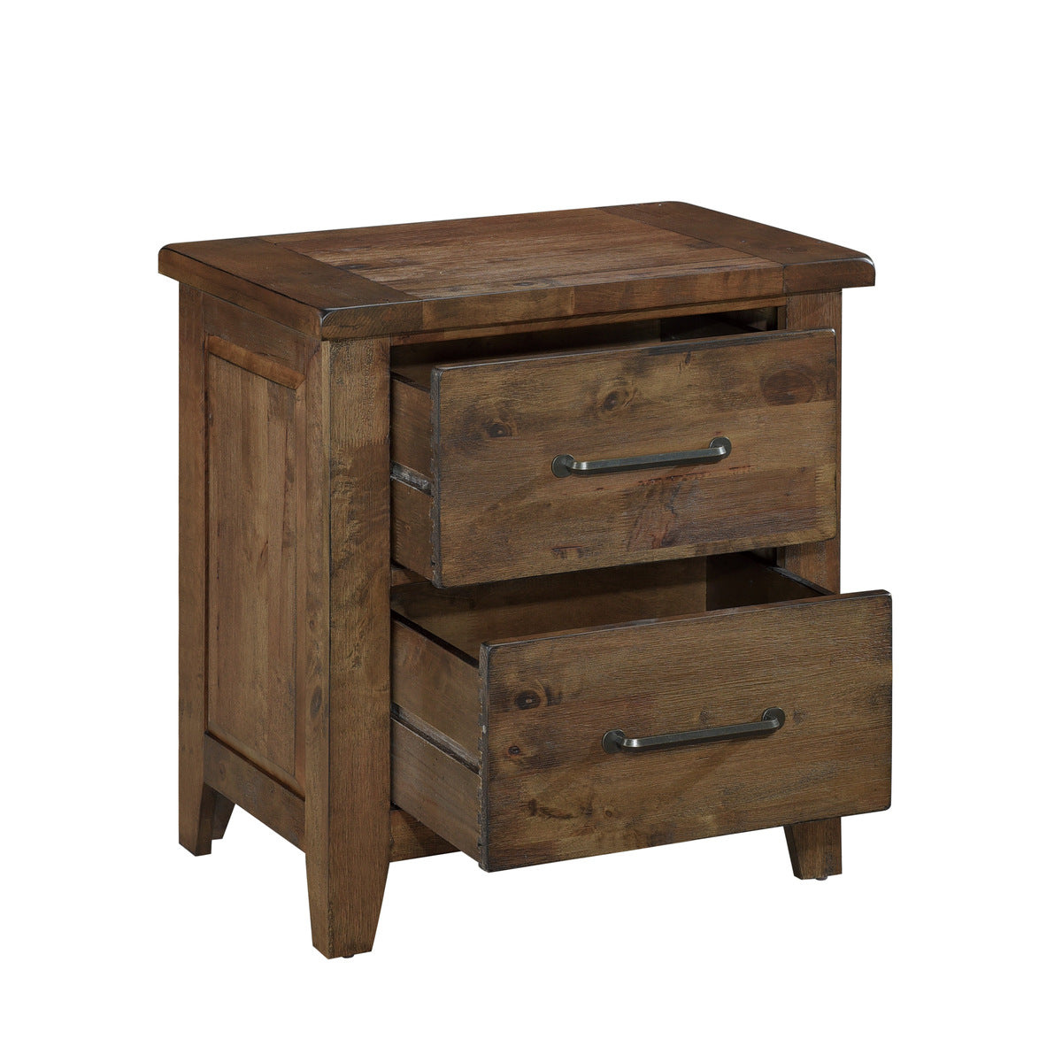 Homelegance 1957-4PC 4 pc Jerrick burnished natural finish wood paneled headboard bedroom set