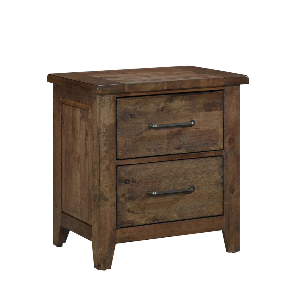 Homelegance 1957-4PC 4 pc Jerrick burnished natural finish wood paneled headboard bedroom set