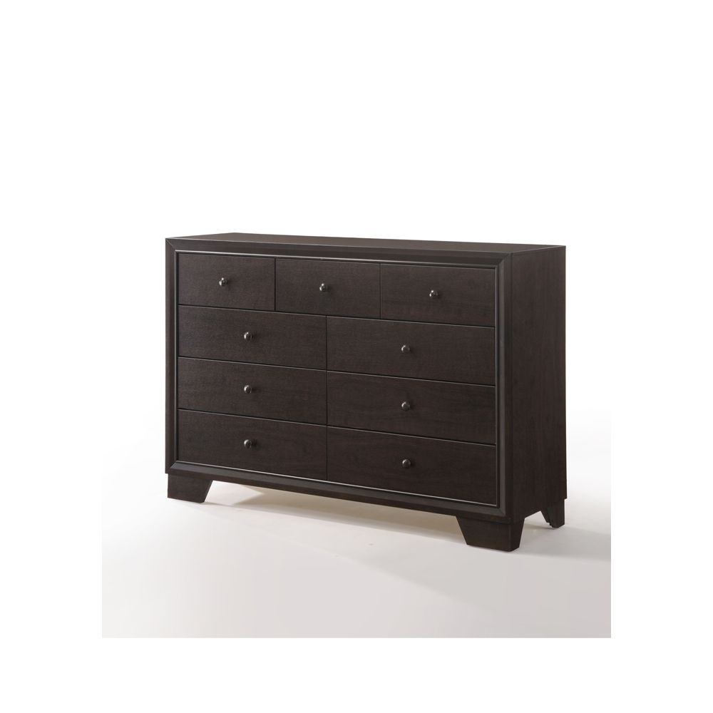 Acme 19570Q 4 pc madison espresso finish wood queen platform bed set