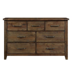 Homelegance 1957-4PC 4 pc Jerrick burnished natural finish wood paneled headboard bedroom set